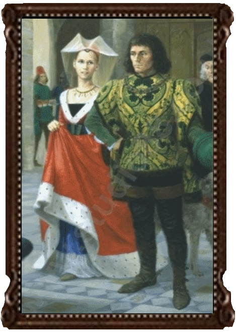 King Richard III and his Queen, Anne Neville, painting by artist Graham Turner